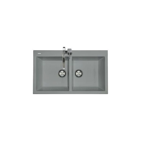 plados am8620um44 lavello cucina 2 vasche incasso larghezza 86 cm materiale ultrametal colore nero um44 - am8620 serie elegance