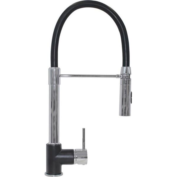 plados showermid 40+70 rubinetto cucina miscelatore con doccetta monocomando a doppio getto colore cromo 40 + black matt ug70 - showermid