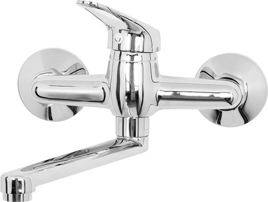 idro bric j46155 rubinetto miscelatore lavello fissaggio parete cromato lucido serie jolly j46155
