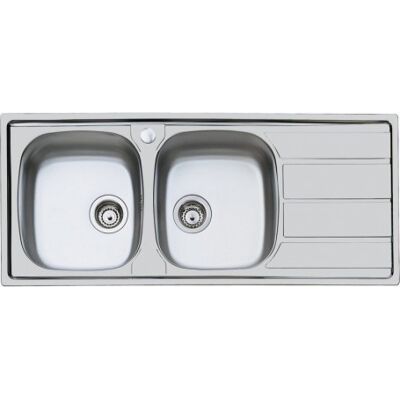 foster 1812562 Lavello Cucina 2 Vasche Incasso Con Gocciolatoio Dx Larghezza 116 Cm Materiale Acciaio Inox Finitura Spazzolata - 1812562 foster 1812562 Lavello Cucina 2 Vasche Incasso Con Gocciolatoio Dx Larghezza 116 Cm Materiale Acciaio Inox Finitura Spazzolata - 1812562