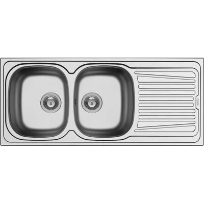 pyramis 100150630 Lavello Cucina 2 Vasche Incasso Con Gocciolatoio Dx Larghezza 116 Cm Materiale Acciaio Finitura Inox Spazzolato - 100150630 - Sparta 2b 1d pyramis 100150630 Lavello Cucina 2 Vasche Incasso Con Gocciolatoio Dx Larghezza 116 Cm Materiale Acciaio Finitura Inox Spazzolato - 100150630 - Sparta 2b 1d