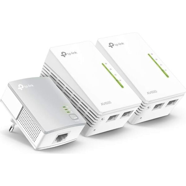 tp-link tl-wpa4220tkit starter kit adattatore di rete powerline 3 pezzi - wireless n - compatibile con lo standard homeplug av, fino a 300mbps - av600 tl-wpa4220 tl-wpa4220tkit