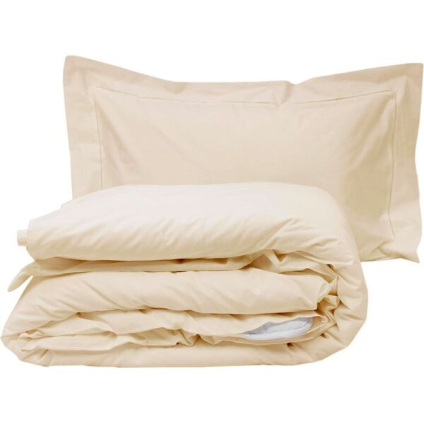 blanco ajour completo letto in percalle di cotone letto singolo set: copripiumone 155x205 cm / lenzuolo con angoli 90x200 cm / 1 federa 50x80 colore crema - ajour