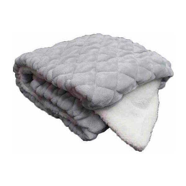 blanco 3006-17 coperta invernale per letto singolo duoble face in flanella e in pelliccia 100% poliestere 160x210 cm colore ecrù - 3006-17