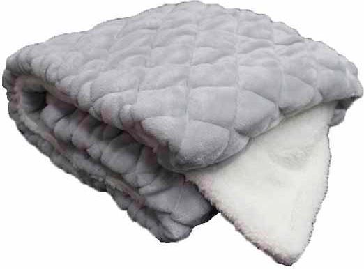 blanco 3006-17 coperta invernale per letto matrimoniale duoble face in flanella e in pelliccia 100% poliestere 210x240 cm colore bianco - 3006-17