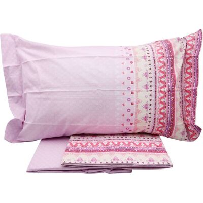 caleffi Ha1194 Completo Letto Singolo In Cotone Lenzuolo Sopra + Sotto Con Angoli + Federa Fantasia Stampata Colore Rosa - Decor caleffi Ha1194 Completo Letto Singolo In Cotone Lenzuolo Sopra + Sotto Con Angoli + Federa Fantasia Stampata Colore Rosa - Decor