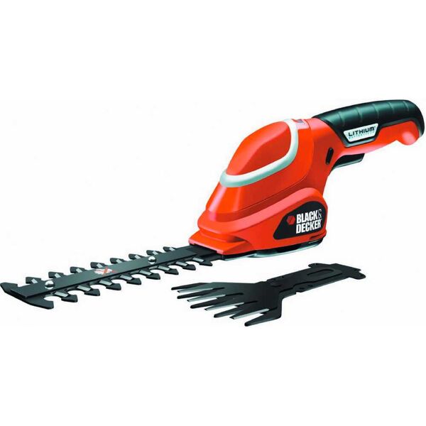 black & decker gsl700qs tagliasiepi a batteria elettrico + accessorio cesoia potenza 7.2 volt lunghezza 15 cm - gsl700