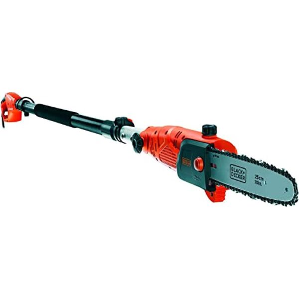 black & decker ps7525 motosega da potatura elettrica elettrosega telescopica potenza 800 watt lama 25 cm lunghezza massima 2.7 metri - ps7525