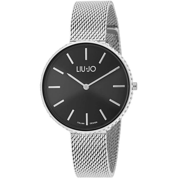 liu jo tlj1412 orologio donna quadrante analogico al quarzo cassa e cinturino in acciaio colore silver nero - tlj1412 glamour globe