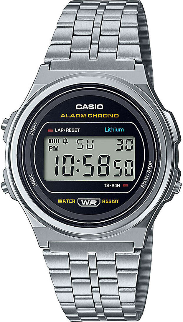 casio a171we-1aef orologio unisex quadrante digitale cassa in resina e cinturino inox colore silver - a171we-1aef vintage