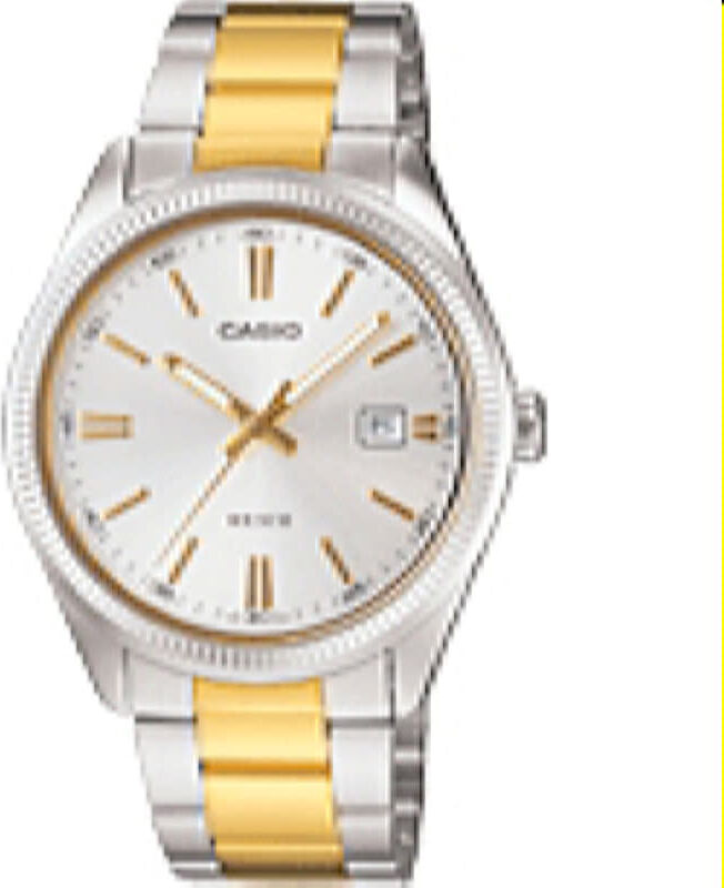 casio mtp-1302psg-7avef orologio uomo analogico con cassa in ottone e cinturino in acciaio inox calendario colore acciaio oro - mtp-1302psg-7avef collection men