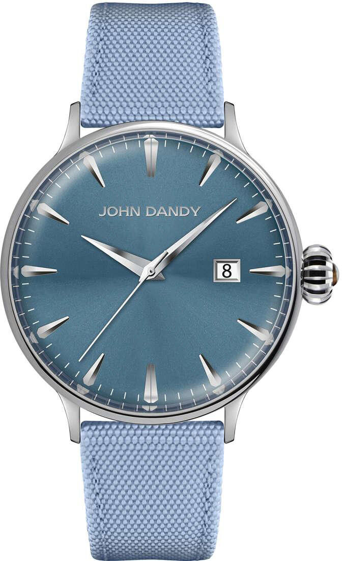 john dandy jd-2609l-17 orologio donna quadrante analogico al quarzo cassa in acciaio e cinturino in tessuto colore azzurro - jd-2609l-17