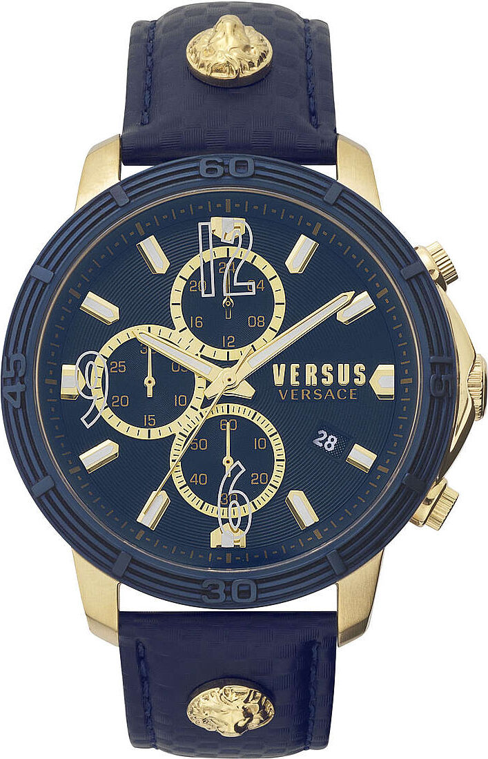 versace vsphj0220 orologio uomo quadrante analogico cassa in acciaio e cinturino pelle colore blu oro - vsphj0220 versus bicocca