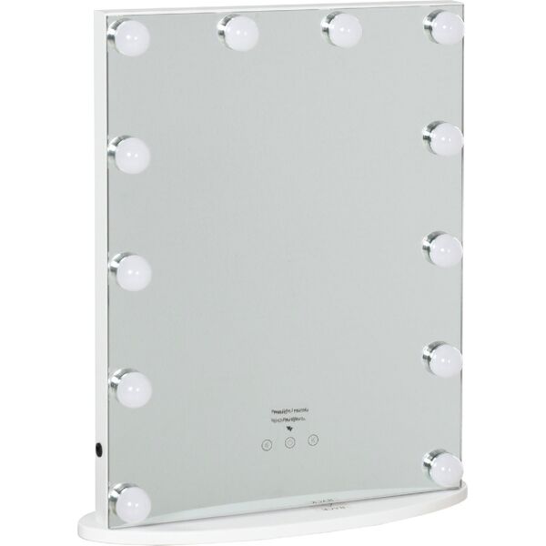 dechome 842dh29 specchio da trucco con lampadine led dimmerabili controllo a tocco bianco - 842dh29