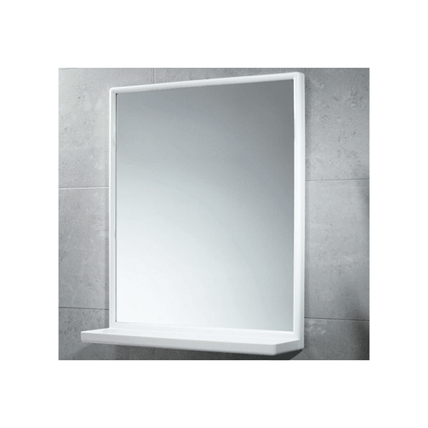 gedy 2901 specchio rettangolare cm 45x60 con mensola plastica bianco - 2901