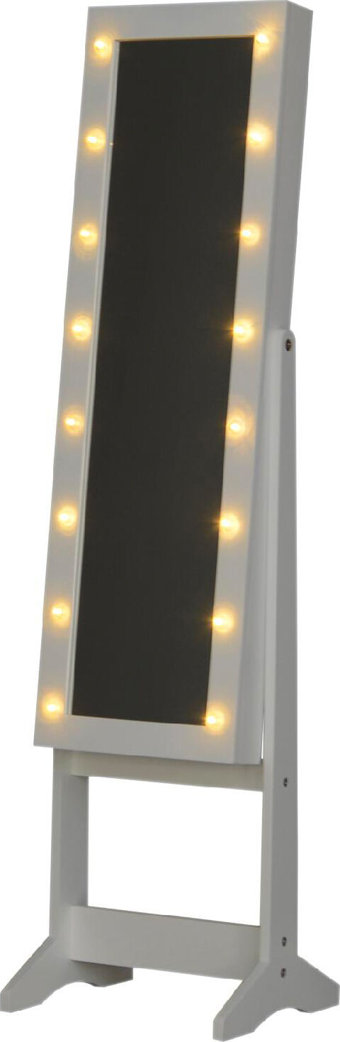 dechome 831dd0 armadio portagioie con specchio regolabile e luci led bianco 36x30x136 cm - 831dd0