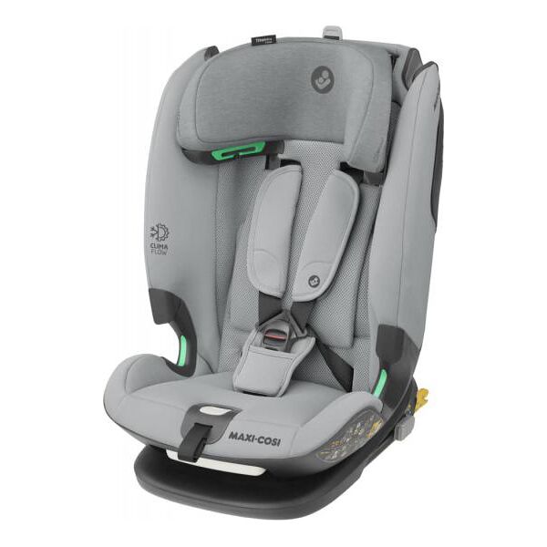 maxi-cosi 8618510111 seggiolino auto sistema isofix,per bambini da 76 a 150 cm di altezza, 15 mesi-12 anni colore grigio titan i-size