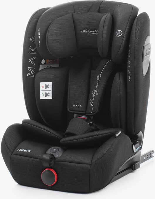 babyauto by0230312000 seggiolino auto 9-36 kg isofix / 15m - 12 anni / 76-150 cm / gruppo 1-2-3 reclinabile colore nero - maka i-size