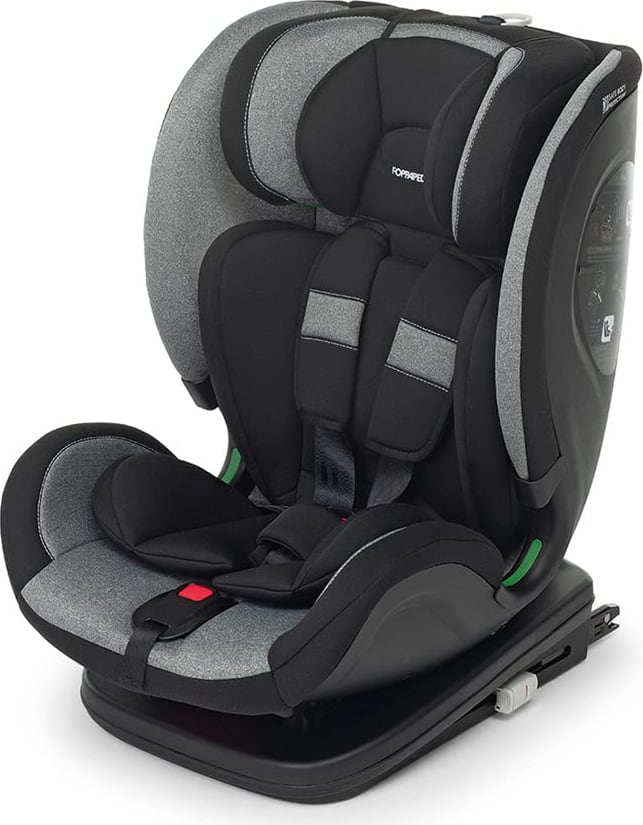 foppapedretti 9700414001 seggiolino auto 76-150 cm di altezza, per bambini dai 15 mesi ai 12 anni, seduta reclinabile colore carbon reklino i-size