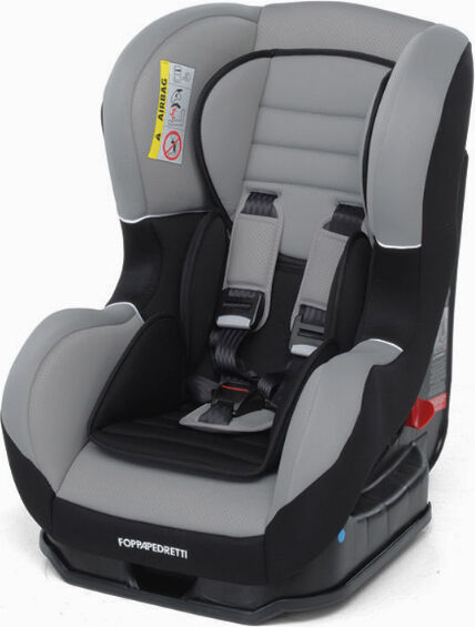 foppapedretti kitegrey seggiolino auto - 0-18 kg / 0m - 4 anni / 40-105 cm / gruppo 0+/1 - no isofix - colore nero/grigio