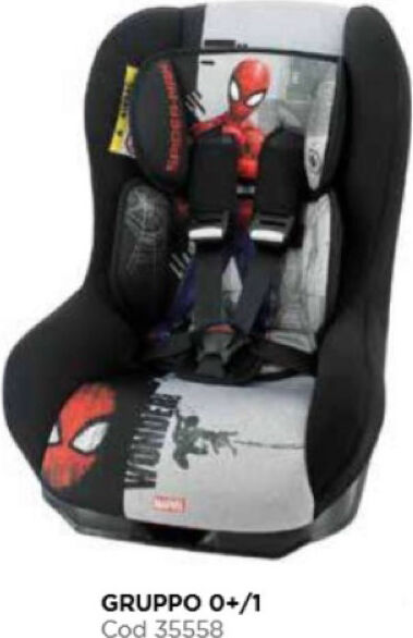 nania 35558 seggiolino auto 0-18 kg / 0m - 4 anni / 40-105 cm / gruppo 0+/1 - spiderman