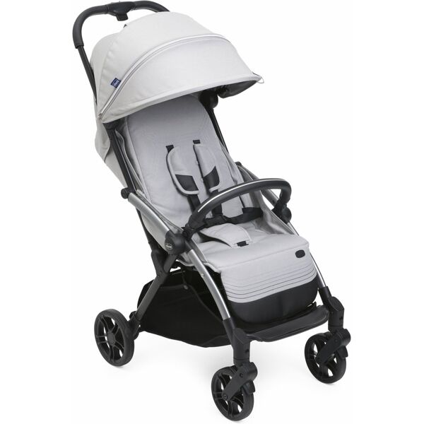 chicco 00087040840000 goody plus - passeggino leggero pieghevole da 0-4 anni 0-22 kg schienale reclinabile manicotto paracolpi comfort kit e parapioggia colore pearl grey