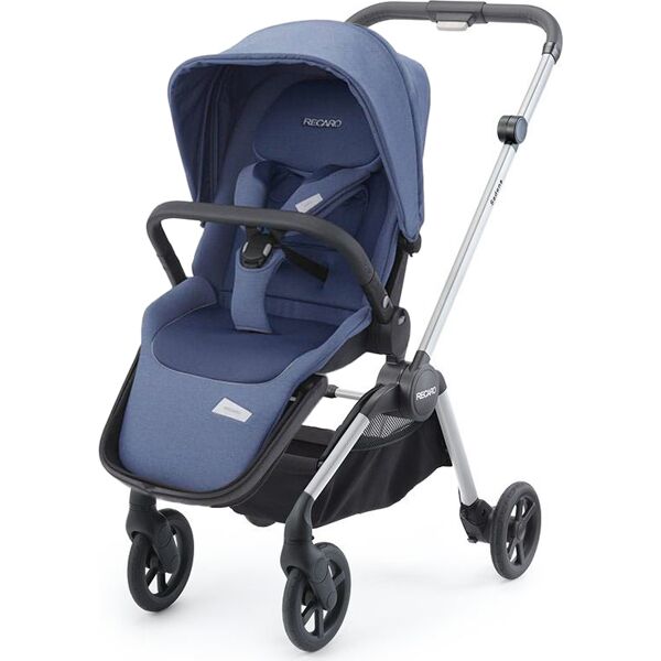 recaro kitrecsadenabs passeggino leggero pieghevole da 0-4 anni 0-22 kg schienale reclinabile manicotto paracolpi comfort kit telaio in alluminio colore silver seduta colore blu sky