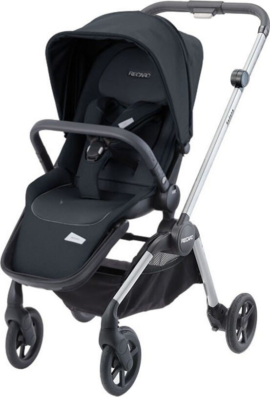 recaro kitrecsadenablk passeggino leggero pieghevole da 0-4 anni 0-22 kg schienale reclinabile manicotto paracolpi comfort kit telaio in alluminio colore silver seduta colore matt black