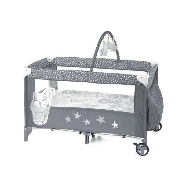 jane 6838 t01 lettino culla neonato da campeggio, viaggio, portatile con materasso 0-3 anni colore grigio duo level