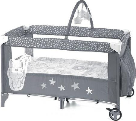 jane 6838 t01 lettino culla neonato da campeggio, viaggio, portatile con materasso 0-3 anni colore grigio duo level