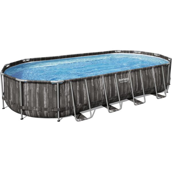 bestway 5611t piscina fuori terra rigida da giardino piscina esterna ovale 732x366xh122 cm con pompa filtro - 5611t