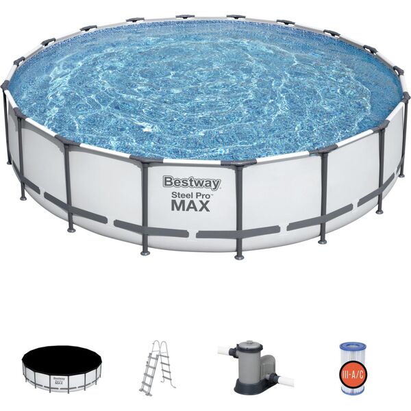 bestway 56462 piscina fuori terra rigida da giardino piscina esterna rotonda Ø 549xh122 cm con pompa filtro - 56462