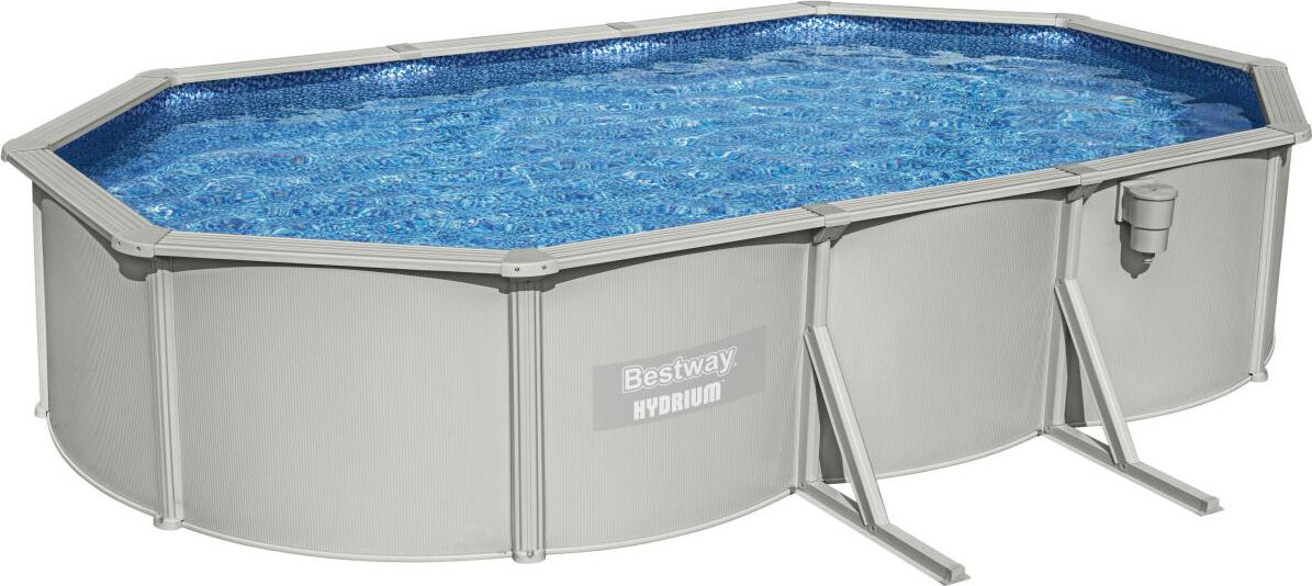 bestway 56369 piscina fuori terra rigida da giardino piscina esterna ovale 610x360x120 cm con pompa filtro - 56369