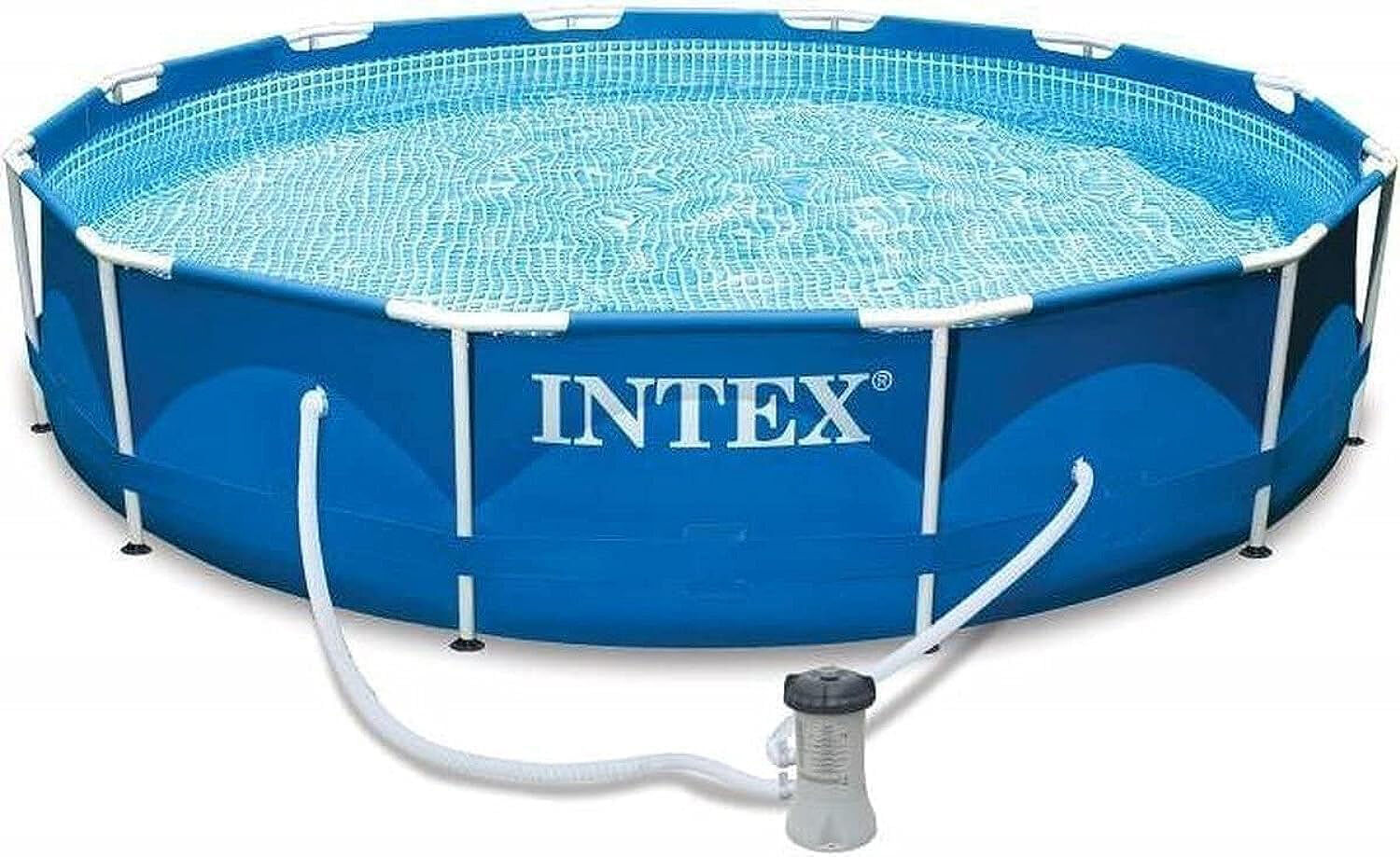 intex 28202 piscina fuori terra con telaio portante piscina esterna da giardino rotonda 305x76 cm con pompa filtro - 28202 frame