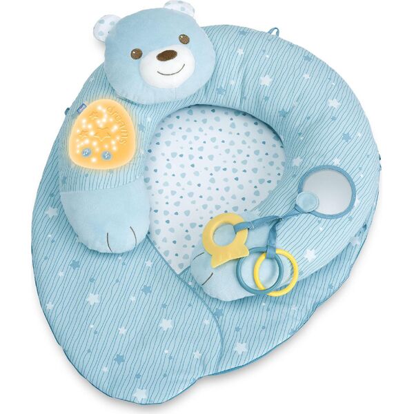 chicco 09829.20 nido di coccole cuscino con tappetino 3 in 1 prima infanzia per bambini da 0+ mesi colore azzurro - 09829.20