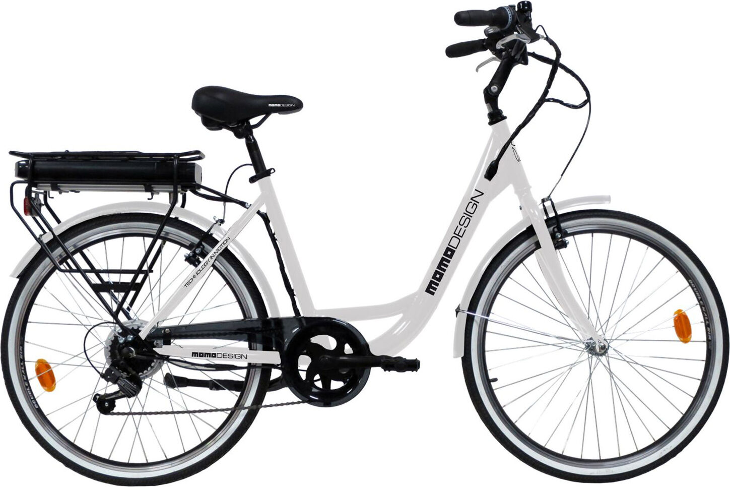 momo design md-e26cl3-w bici elettrica bicicletta pedalata assistita e-bike 25 km/h ruote 26 pollici colore bianco - md-e26cl3-w ferrara