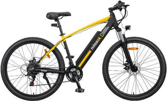 nilox x6 national geographic bicicletta elettrica con pedalata assistita e-bike bici velocità max 25 km/h autonomia 60 km colore giallo nero - x6 national geographic