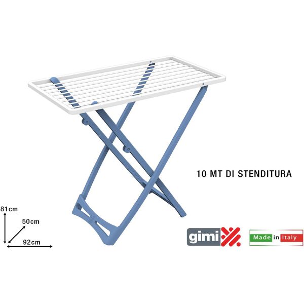 gimi 61 stendibiancheria cucciolo pieghevole 10 mt colore bianco e blu - 061