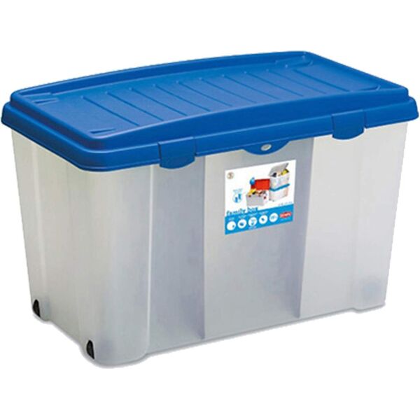 stefanplast sf13400 storage box family trasparente con coperchio blu cm 80x47x51h - sf13400