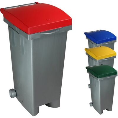 i.c.s. C656083 Bidone Spazzatura Pattumiera Rifiuti Differenziata Con Coperchio E Ruote Capacità 80 Litri Cm. 38x50x80 H Colore Giallo - C656083 i.c.s. C656083 Bidone Spazzatura Pattumiera Rifiuti Differenziata Con Coperchio E Ruote Capacità 80 Litri Cm. 38x50x80 H Colore Giallo - C656083