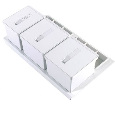 tecnoinox T2 90 Bidoni Raccolta Differenziata Per Cassettoni 3 Contenitori Spazzatura 12 + 17 + 17 Litri Lunghezza 90 Cm Colore Bianco - T2 tecnoinox T2 90 Bidoni Raccolta Differenziata Per Cassettoni 3 Contenitori Spazzatura 12 + 17 + 17 Litri Lunghezza 90 Cm Colore Bianco - T2