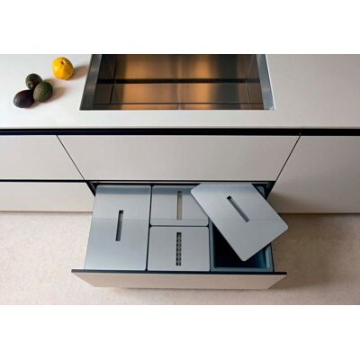 tecnoinox Tecnobig 90 Bidoni Raccolta Differenziata Per Cassettoni 4 Contenitori Spazzatura Lunghezza 90 Cm Colore Alluminio - Tecnobig tecnoinox Tecnobig 90 Bidoni Raccolta Differenziata Per Cassettoni 4 Contenitori Spazzatura Lunghezza 90 Cm Colore Alluminio - Tecnobig