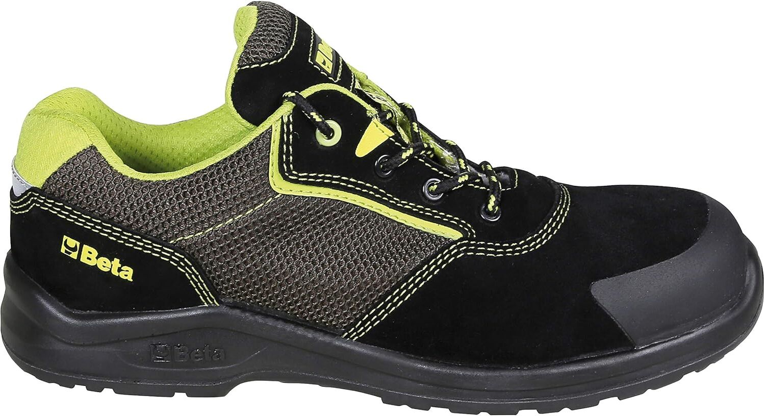 beta 072230145 scarpe antinfortunistiche da lavoro antiperforazione in pelle puntale e lamina in fibra composita classe pek s1p src taglia 45 colore nero / verde - 072230145 - 7223pek