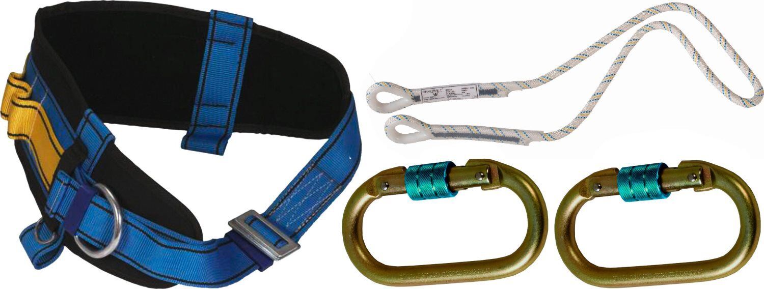 irudek p1 plus cinturone di sicurezza con porta strumenti imbracatura con corda e moschettone - p1 plus