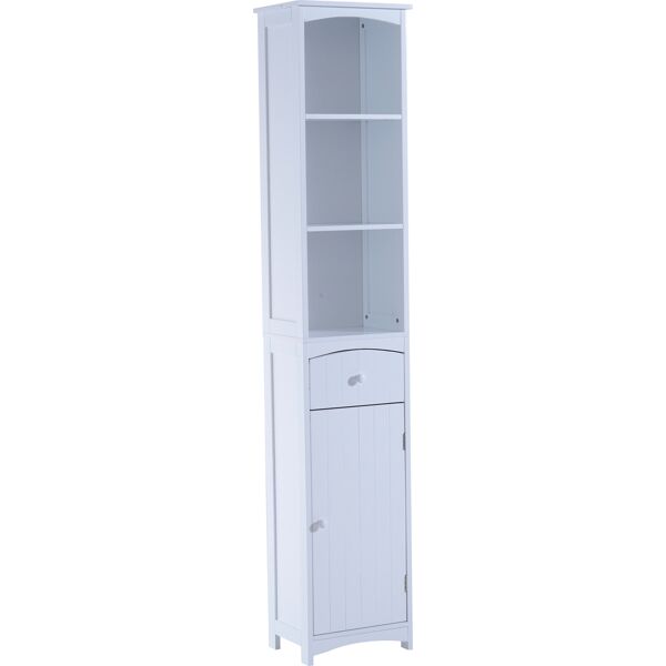 dechome 834077 mobiletto a colonna mdf bianco salvaspazio per bagno/camera 35x24x170 cm - 834077