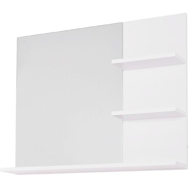 nova deco 834d07 mobiletto pensile bagno 60x10x48 cm specchio 3 ripiani mdf bianco - 834d07