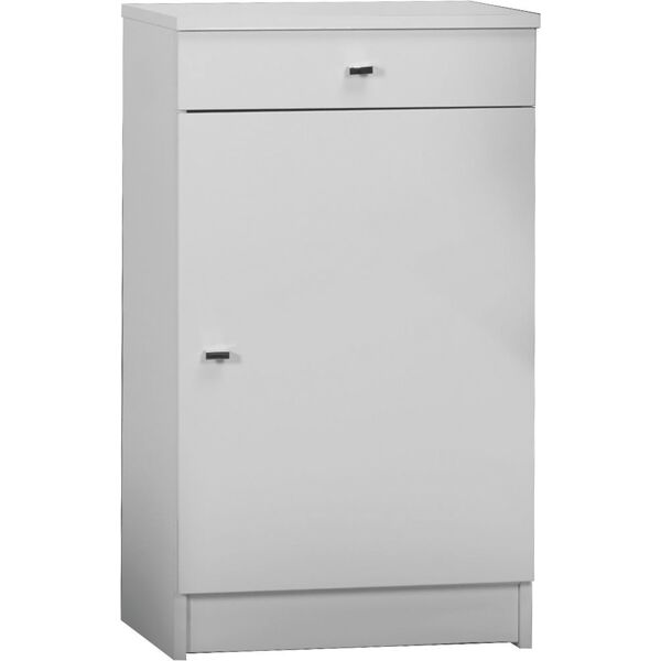 sarmog a2220bl mobile bagno 1 anta / 1 cassetto in legno 46x34x80h cm colore bianco - a2220bl