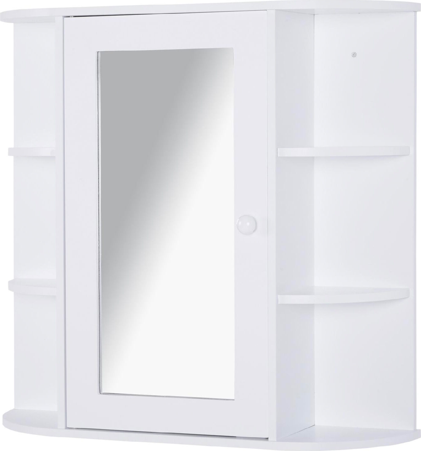 dechome 834d03 mobiletto pensile con specchio e mensole per bagno in legno bianco 66x17x63 cm - 834d03