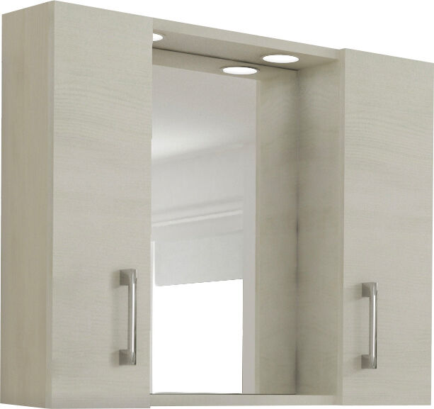 nbrand 4196 led bn mobile specchio bagno in legno 77x16x57h cm colore rovere - 960
