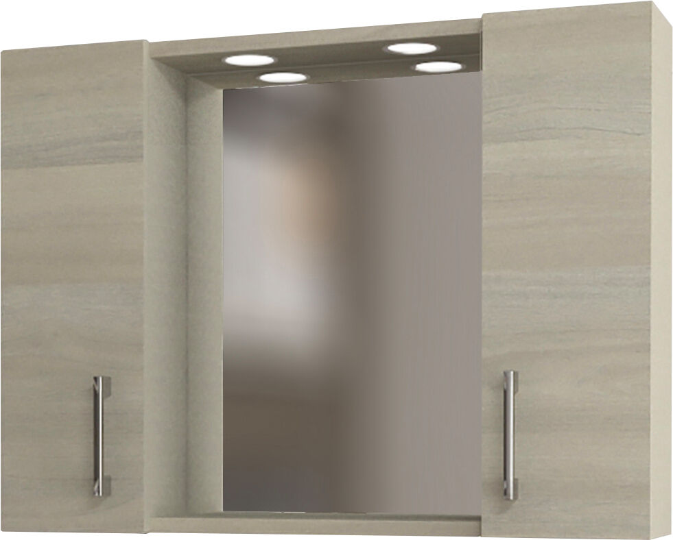 savini due 4496 led g mobile specchio bagno in legno 77x16x57h cm colore rovere / grigio - 960